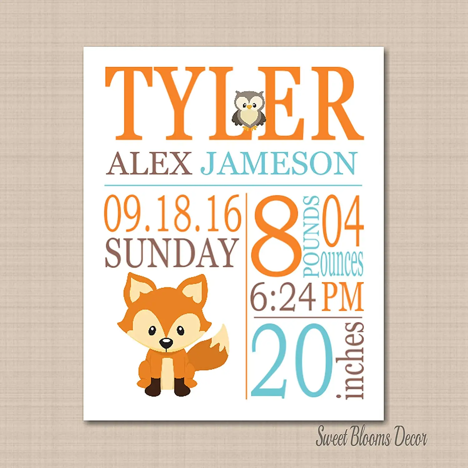 baby announcement prints