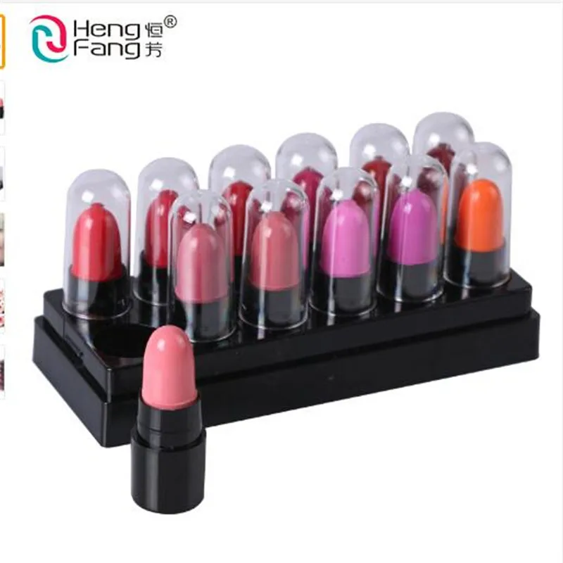 

HengFang Mini Cute 12 Colors Lipstick Travel Set Waterproof Lip Color High Quality Lips Makeup Kits