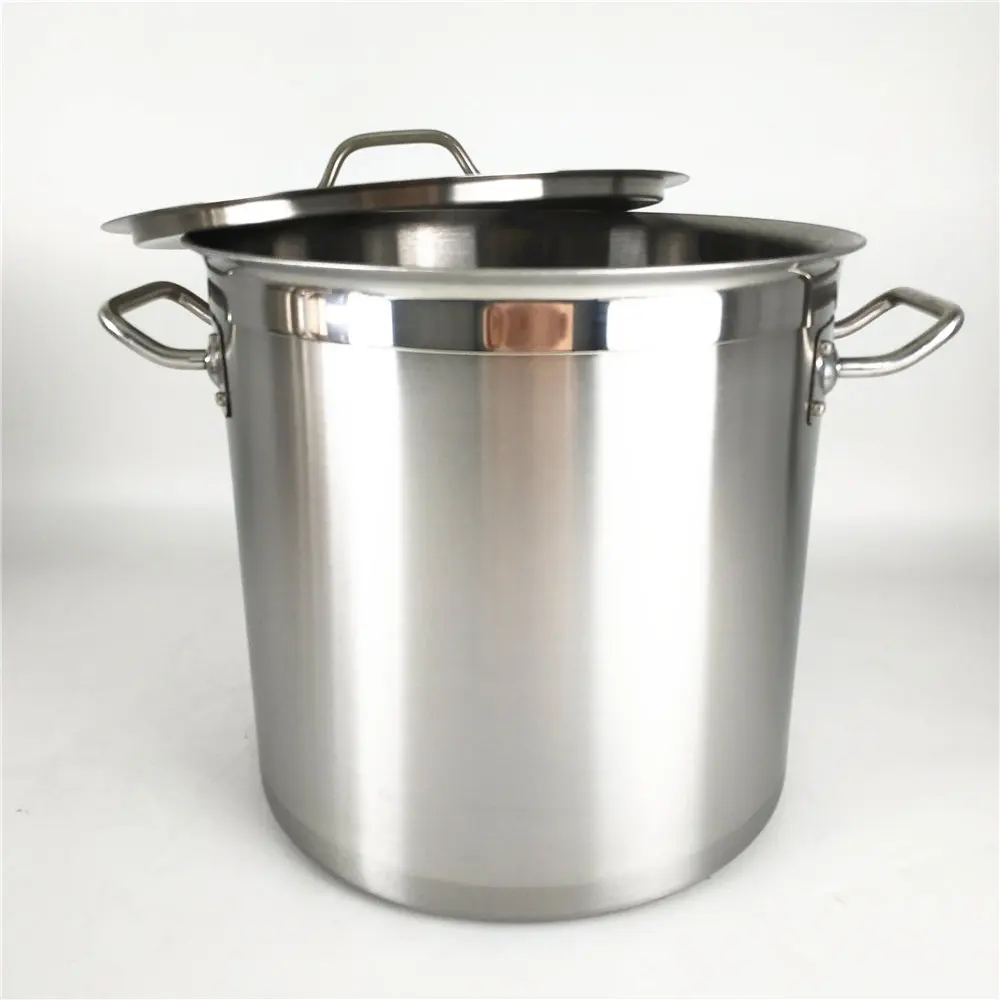 100l Commercial Cookware Stock Pot Double Ears Stainless Steel Pot High