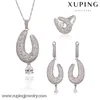 63585 beautiful big fashion heavy luxury pendant, ring, drop earring jewelry set
