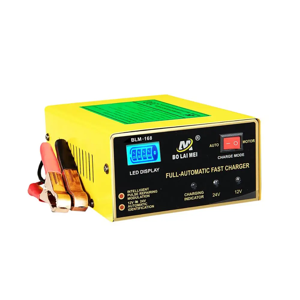 

Adjustable boost dual generator 12V 24V 15A automatic battery charger for lead acid battery, Yellow black