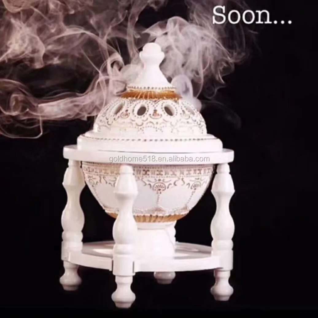Hot Sale Arabic Ceramic Incense Burner Resin Middle East Bakhoor Burner