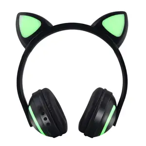 Promotional gift wireless led lights cat ear headphones for kids