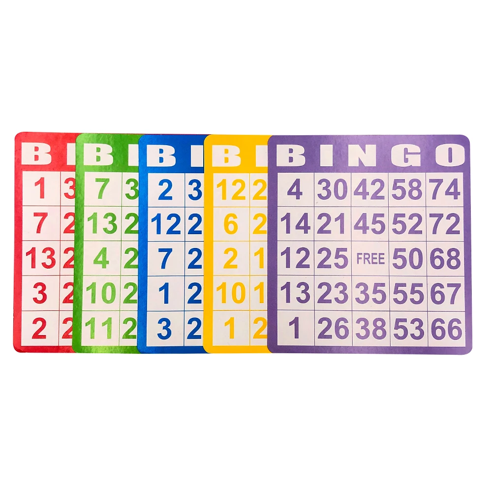 
Bingo Paper Cards 100 Bingo Game Cards in Mixed Colors 
