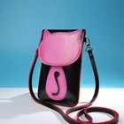 Tela Sens&iacute;vel Ao Toque Celular Saco de feltro de veludo Dos Desenhos Animados de couro corpo cruz da bicicleta caso de telefone &agrave; prova d' &aacute;gua fone de ouvido seco saco do telefone carteira bolsa