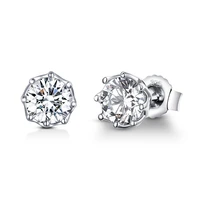 

Big Zircon Stud Earrings 925 Sterling Silver Platinum Plated Earrings For Girls