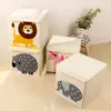 Mise Home Promotion Non woven Fabric Cartoon Chest Foldable Kids Toy Storage Box With Cardboard