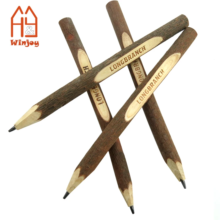 Wooden Twig Pencils,Natural Wood Hb Lead Pencil With Logo Or site Print For Gift Or