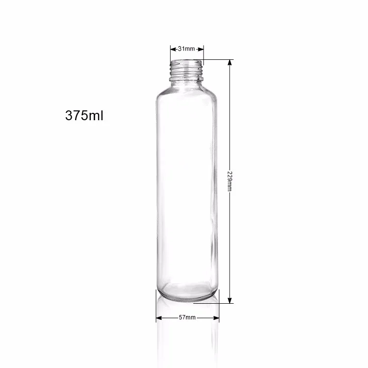 Sparkling 375ml Cylinder Glass Voss Water Bottle With Plastic Cap - Buy ...