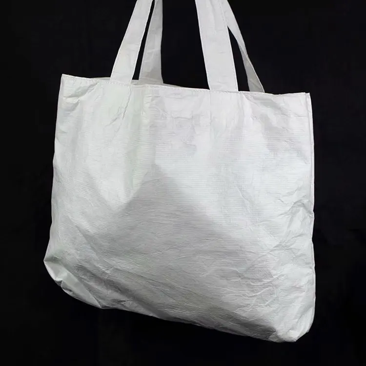 

Tyvek paper hand bag, lightweight paper shopping bag, White or can be customed