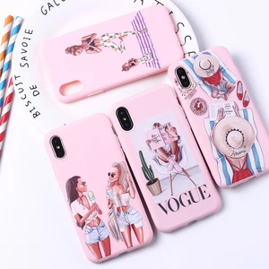 Fashion Queen Classy Paris Girl Summer Travel Mom Baby Soft Silicone Candy Case Coque For iPhone 6 5S 8 8Plus X XS Max 7 7Plus