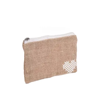 jute coin bag zipper wholesale purse larger