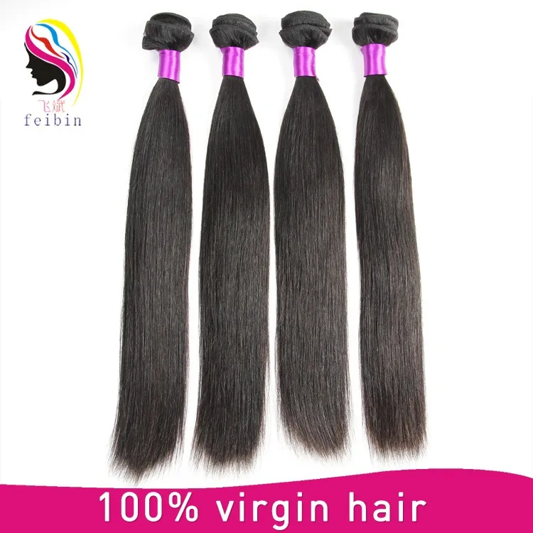 

Top quality brazilian remy virgin 8A straight human hair extension, Natural colors