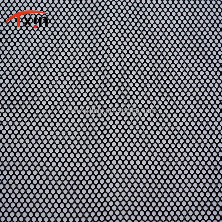 
draw Textured yarn black hexagonal net fabric made of polyester 