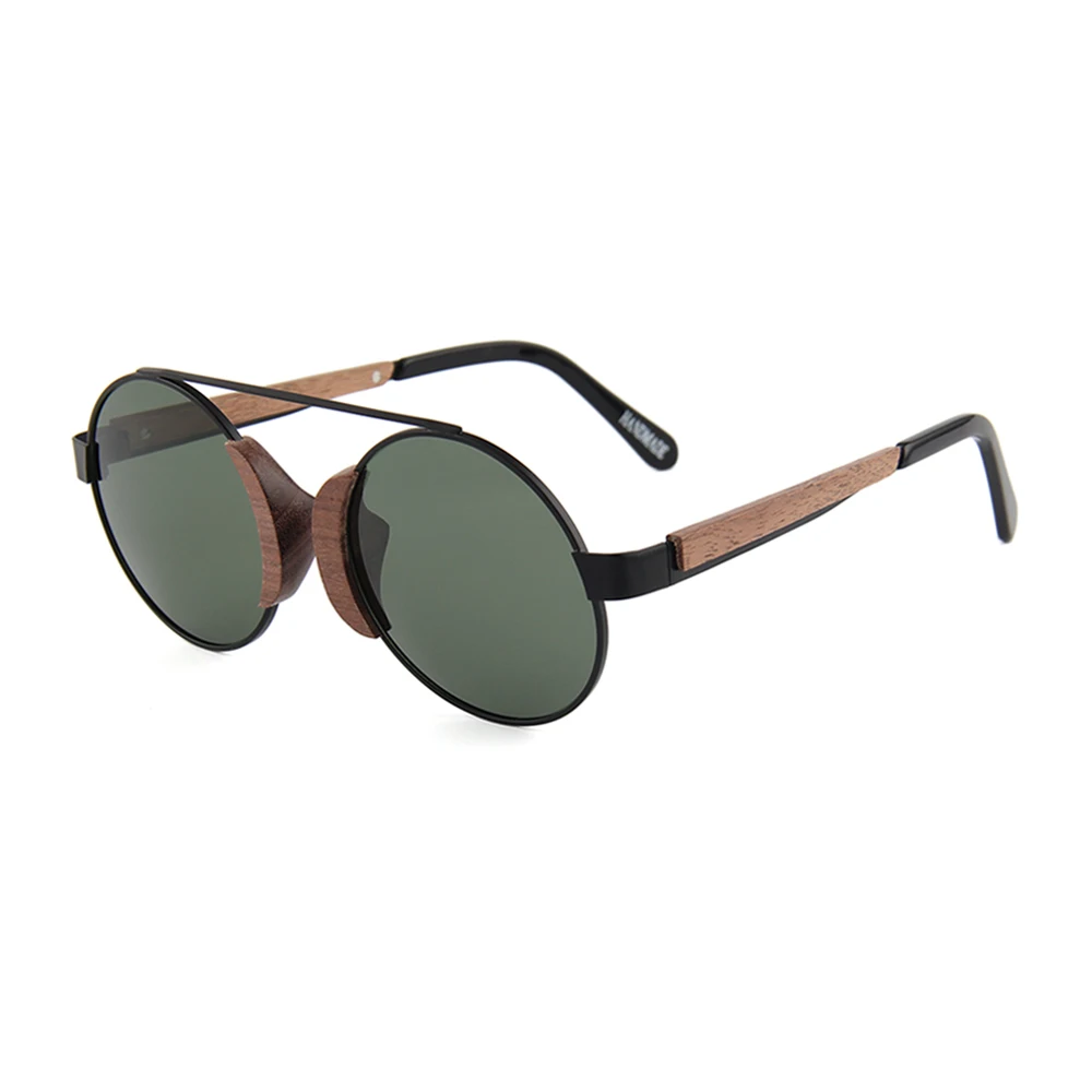 

2023 unisex christmas gift ideas round fashional wooden sunglasses china gafas sol