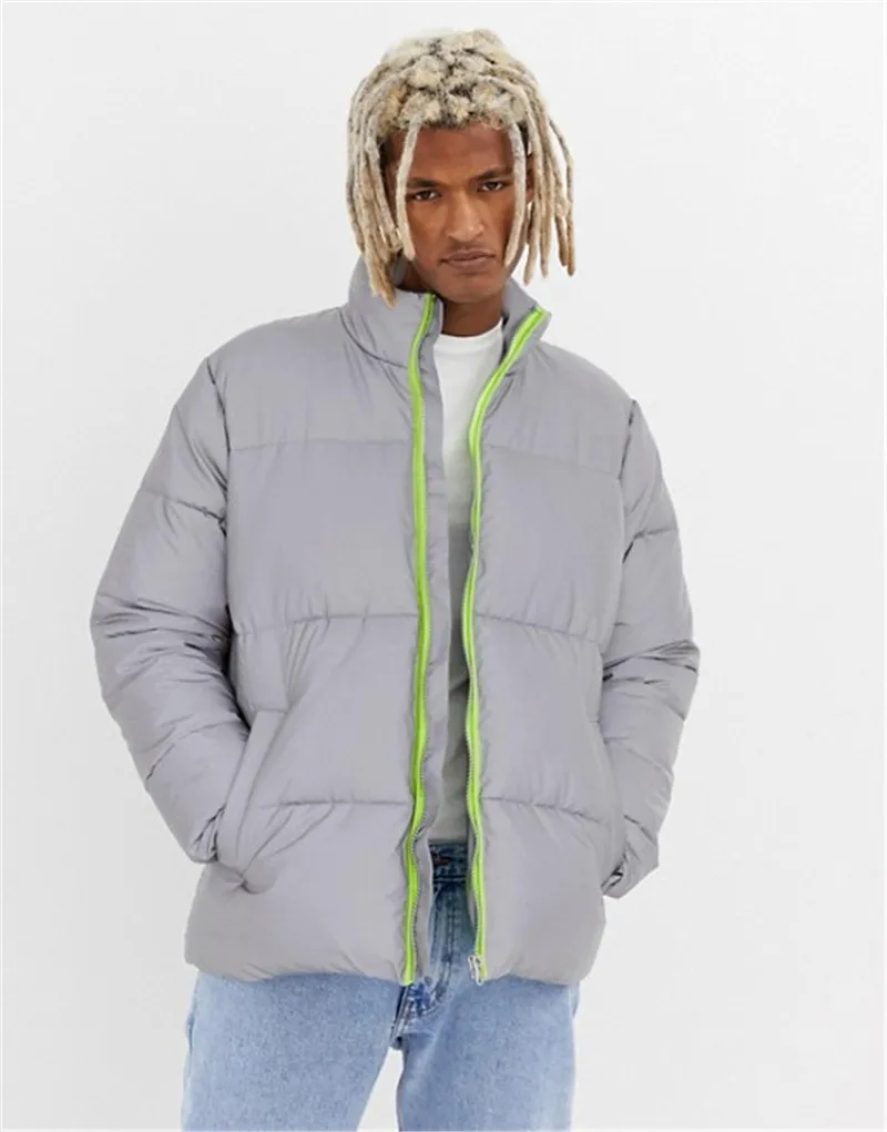 reflective mens puffer jacket