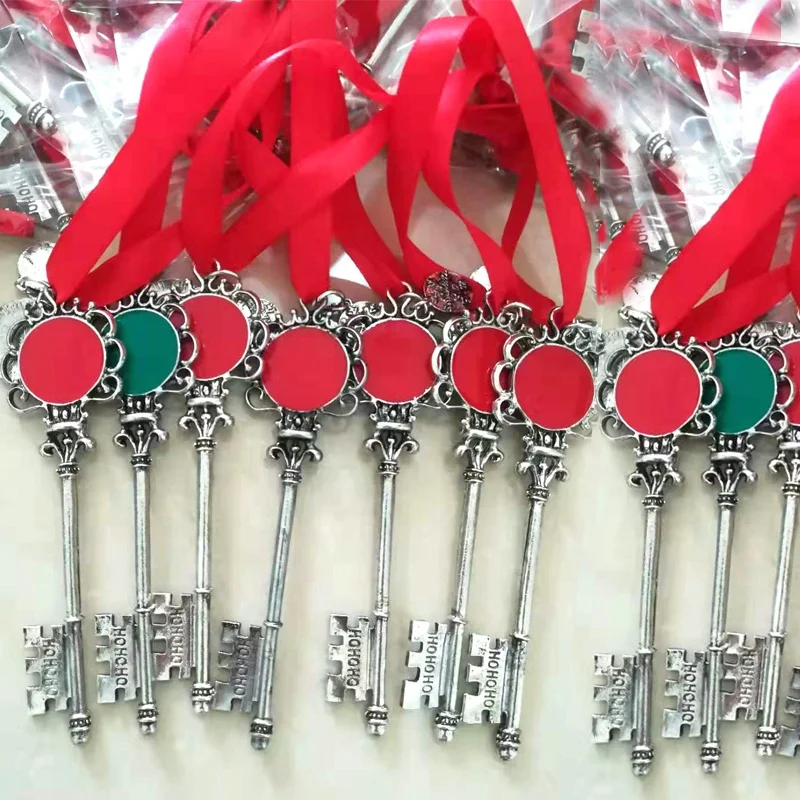 

Enamel Christmas Tree Hanging Decoration Factory Direct Price Monogrammed Santa Magic Key, Red,white,green