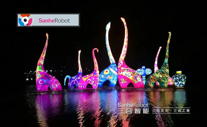 Handcrafted Outdoor Large Festival Attractions Dinosaur Light/Lamp  (3).jpg