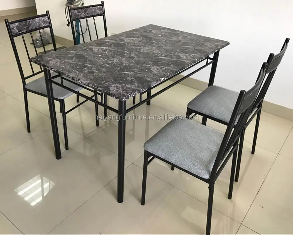 Faux Marble Wooden Dining Table Set Kitchen And Fabric Faux Marble Wooden Dining Table Set