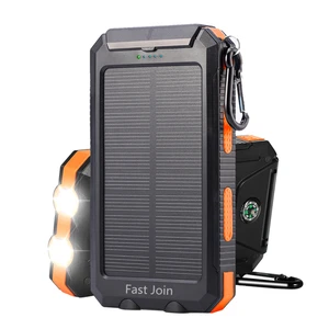10000mAh Solar Power Bank Dual USB LED Light