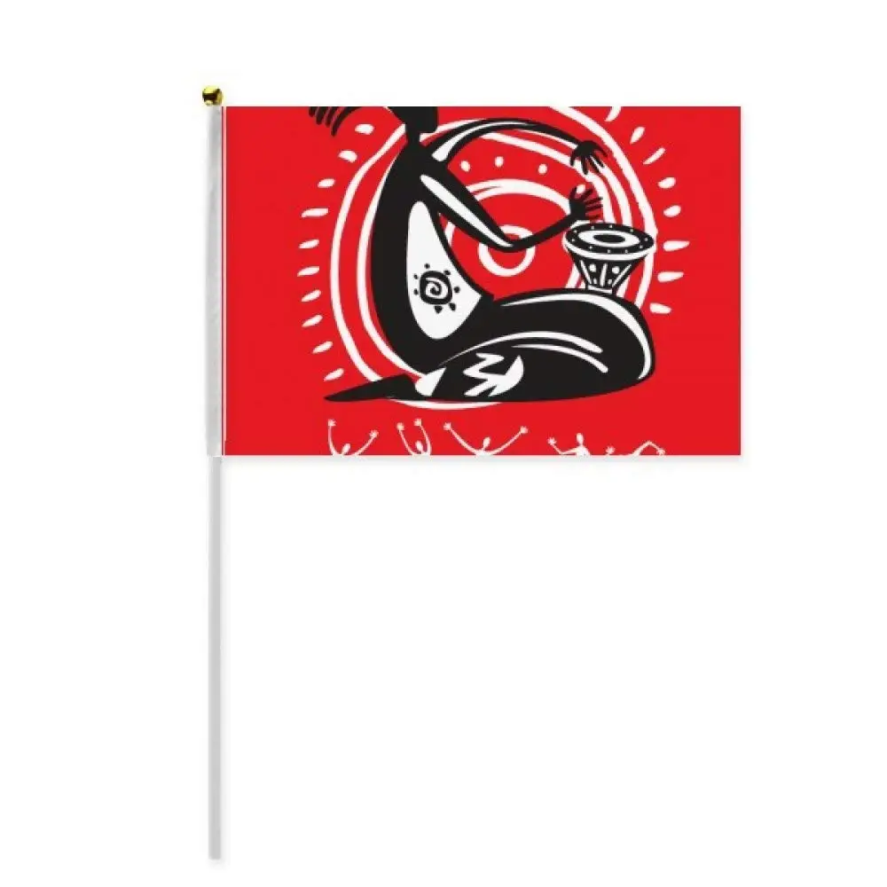 Tambourine Mexican Dance Celebrate Mexico Hand Waving Flag 8x5 inch Polyester Sport Event Procession Parade 4pcs
