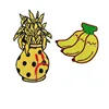 Patch applique manufacturer make cheap custom pineapple iron on fruit embroidered patches for clothing bags hats