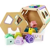 christmas gifts cheap price promotion multi-function recognized block shapes and colors wooden intelligence box