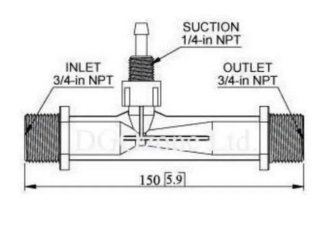 JEEIJ 1pcs Transparents PMMA Injecteur D'eau Acrylique, Mélangeur D'engrais Venturi Venturi, Éjecteur En Verre Organique (Color : 1/2" Injector