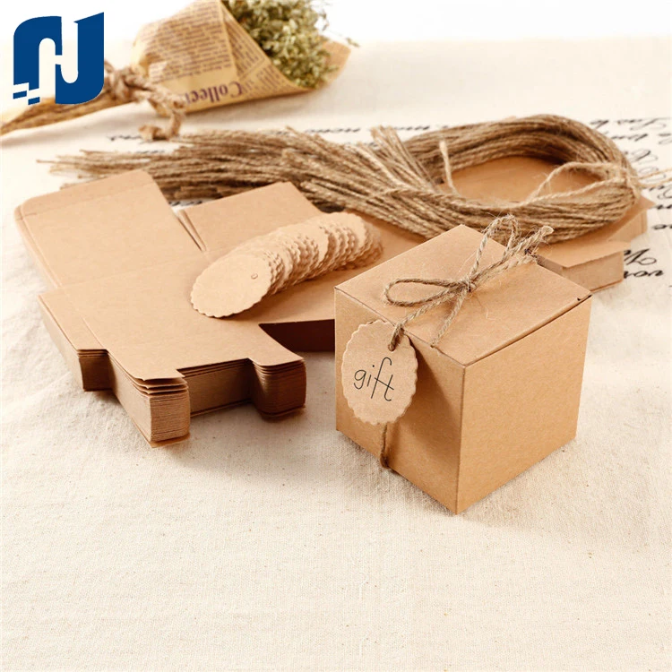 ECO KRAFT Small Rect Natural GIFT BOXES Wedding FavourIncludes String/Tags 