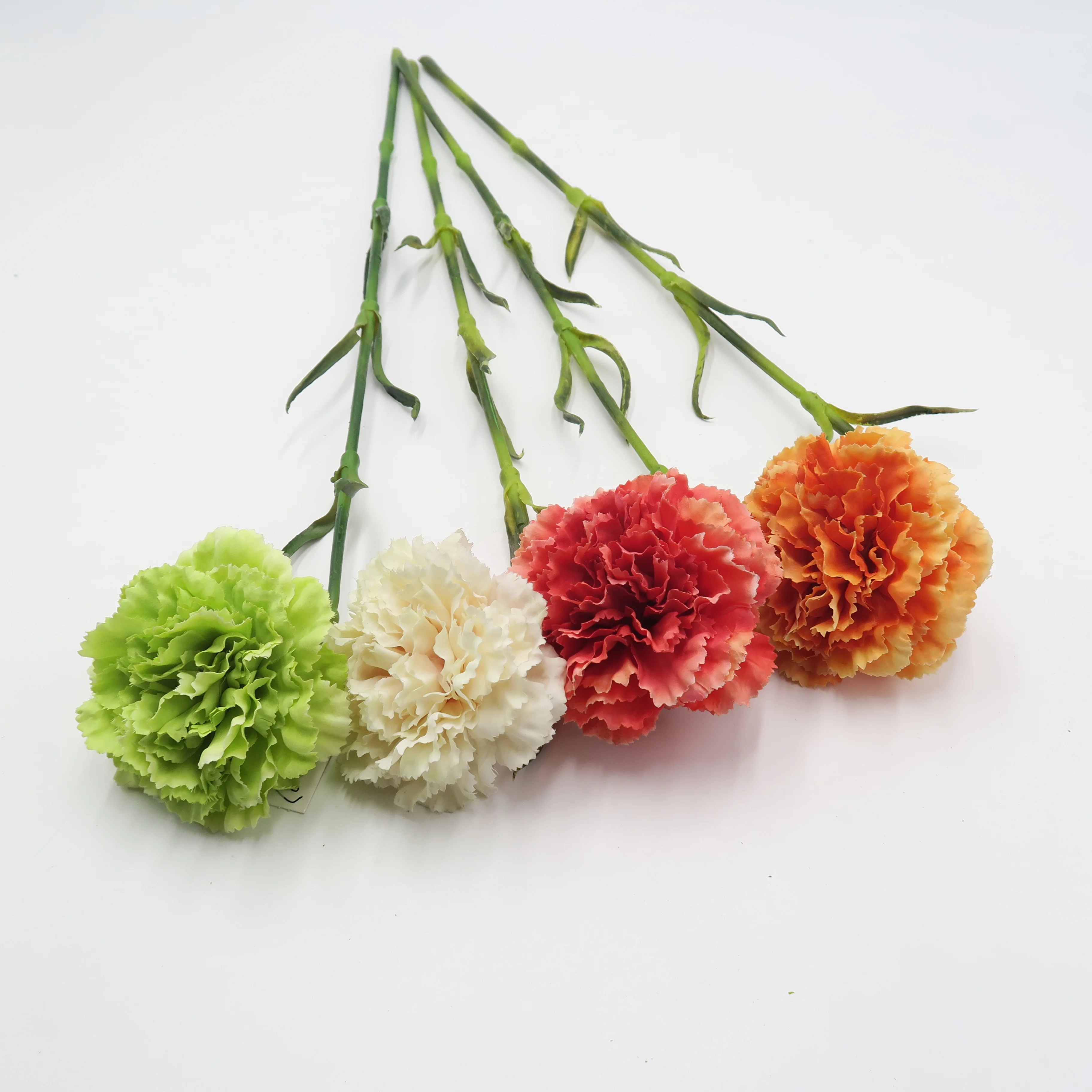 Real Touch Silk Artificial Flower Carnation Stem Gift For Mother's Day
