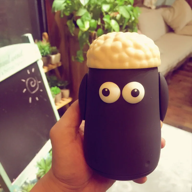 Cute Sheep Design Glass Water Glass Water Bottle with Lids