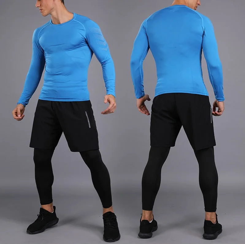 

Custom Breathable sport Fitness men long sleeve Elastane Seamless Running men 3D cotton spandex T shirt with printing logo, Black;customized color