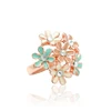 wholesale girls big finger colorful flower cluster epoxy enamel rings jewelry supplier