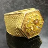 mens jewelry fashion stone rings hip hop style micro paved diamond rings 18k