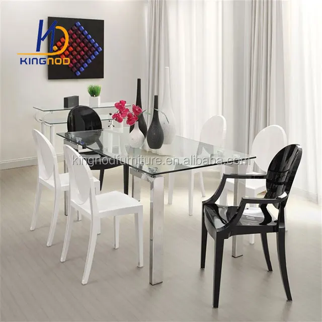 Muebles De Comedor Mesa De Comedor De Vidrio Templado Superior Con ... Muebles De Comedor Mesa De Comedor De Vidrio Templado Superior Con ...