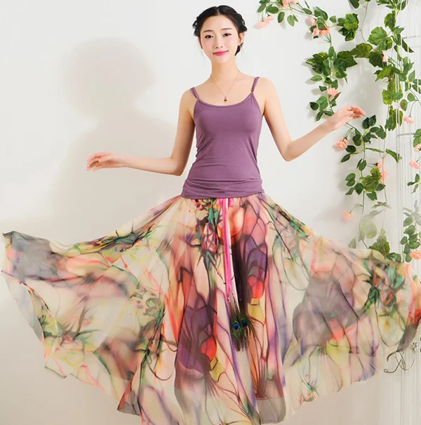 

Wholesale Patterns Printed Full Long Chiffon Skirt, Print