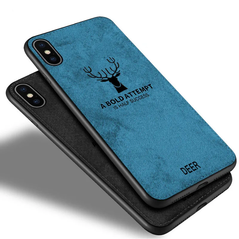 

Wholesale Ultra-thin Cloth Pattern Full Cover phone Case Soft TPU Phone Back Cover Case for iPhone X XS MAX
