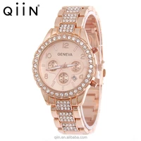 

QE0108 Fashion diamond decoration alloy geneva watches for Ladies