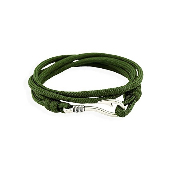 

multi tool adjustable plastic cuff christmas paracord rope anchor hook bracelet for men private label, Multi color bracelet