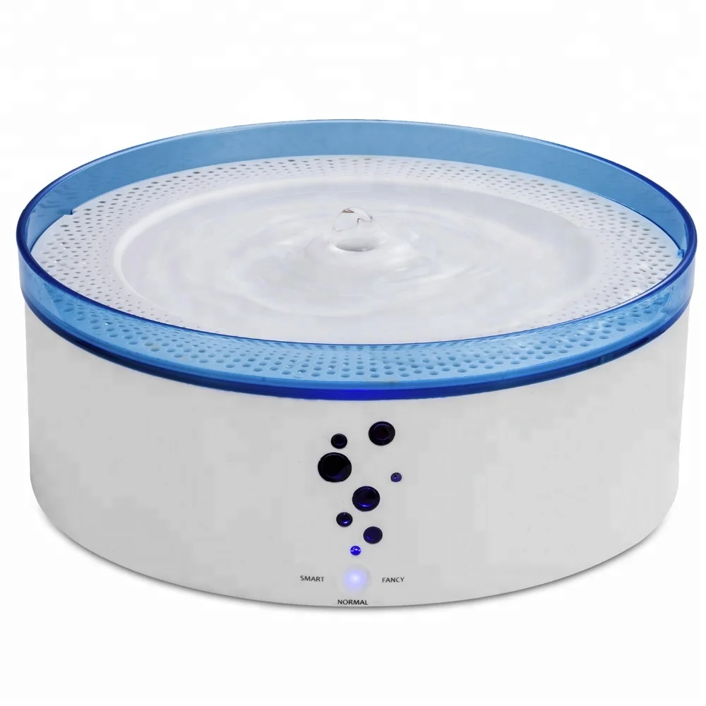 

3L activated poweer adapter supply auto pet drinking feeder with filter for cat dag, White and blue