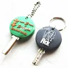 Nice Quality Round Shaped Custom Logo Soft PVC Keychains Rubber Key Cap Silicone Key Head Cover With Led Light