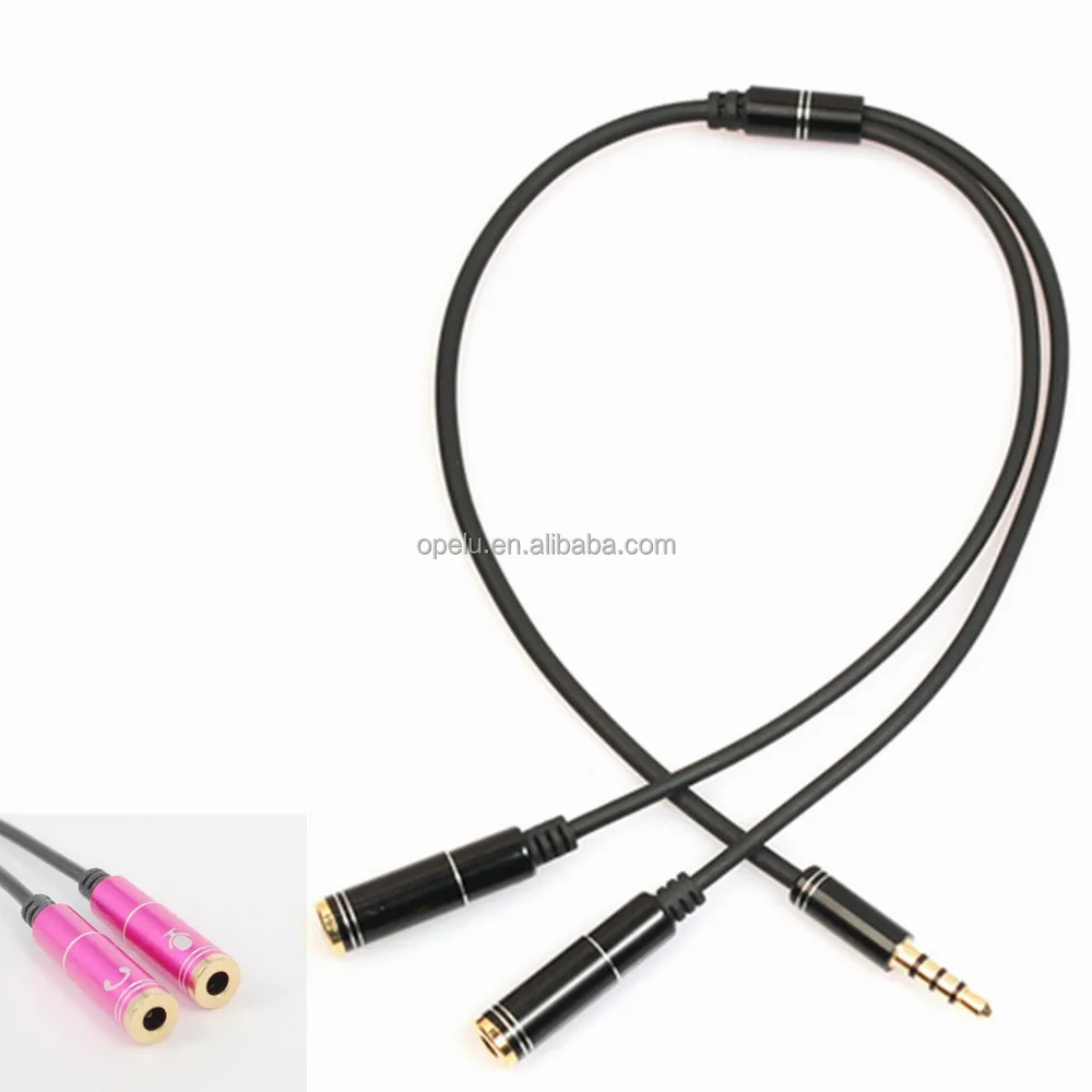 

3.5mm Audio Splitter Cable 3.5mm Male to two Port 3.5mm Female Aux Cable For Smartphones with Mic Function