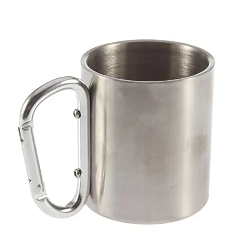 

10oz stainless steel coffee cup Camping Cup with Carabiner Hook ,insulated coffee travel mug with carabiner ,vacuum beer cup