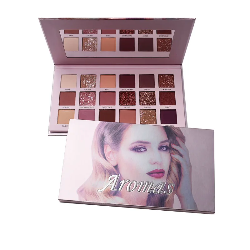 Mineral Ingredient OEM Wholesale Private Label Makeup 18  Colors eyeshadow paper palettes