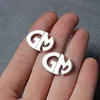 Factory wholesale 2017 new trendy siver color personalized oval monogram sterling silver cufflinks for husband