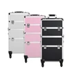 Yaeshii Professional Aluminum Three-In-One Travel Trolley Rod Roller Train Cosmetic Case