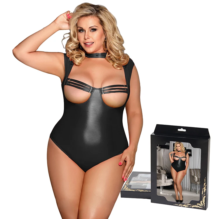 

Wholesale New Design Sexy Fat Women Plus Size Leather Lingerie, N/a