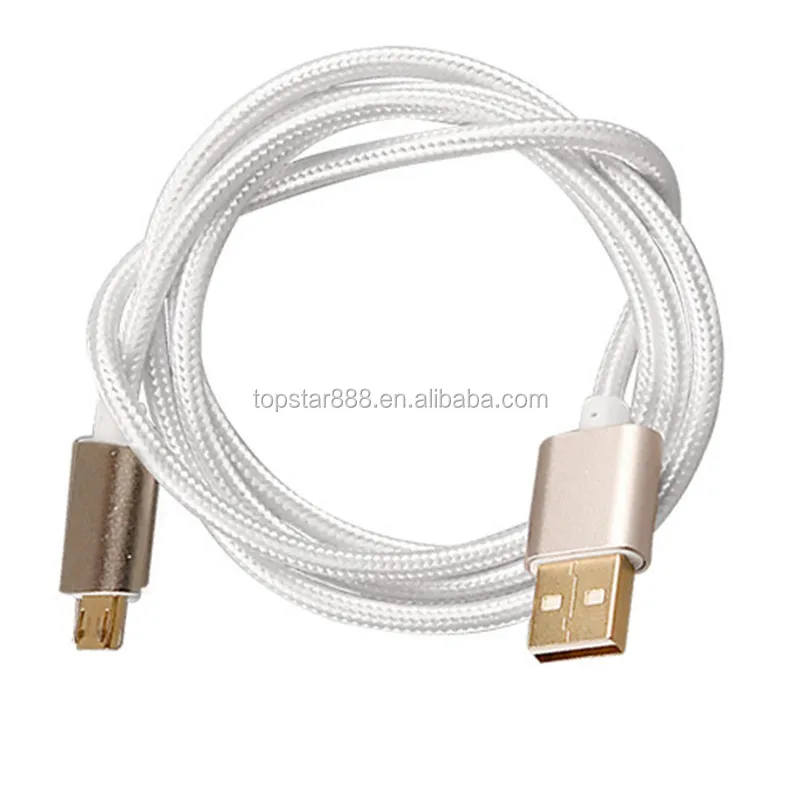 

Hot Selling Pure Color Micro Braided USB Cable with 104 Copper Lines for Android phone, Green;light blue;dark blue;orange;rose red;white;black