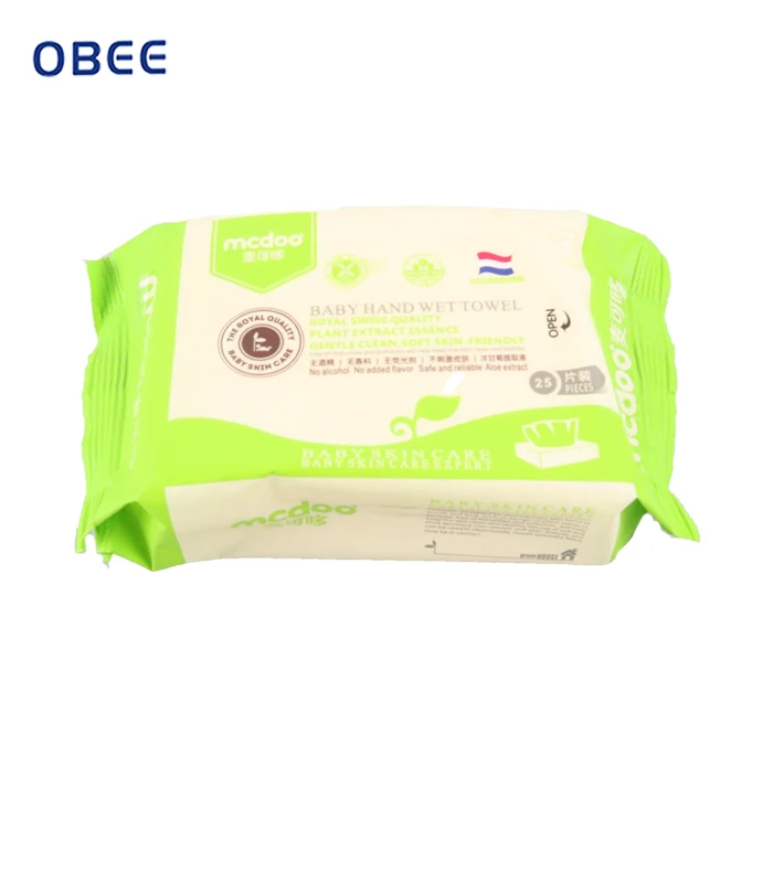
Top selling 25 sheets biodegradable wet skin wipes from Chinese supplier 