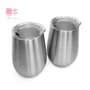 Stainless Steel Stemlelss Wine Glass with Splash Proof Sliding Lid. 12 oz, Stemless, Unbreakable, FDA approved
